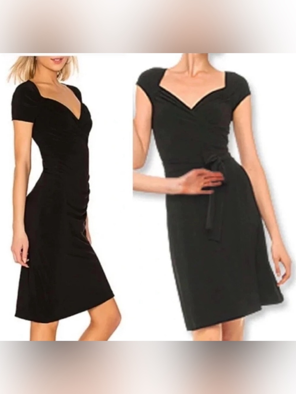 Norma Kamali Black sweetheart wrap midi dress